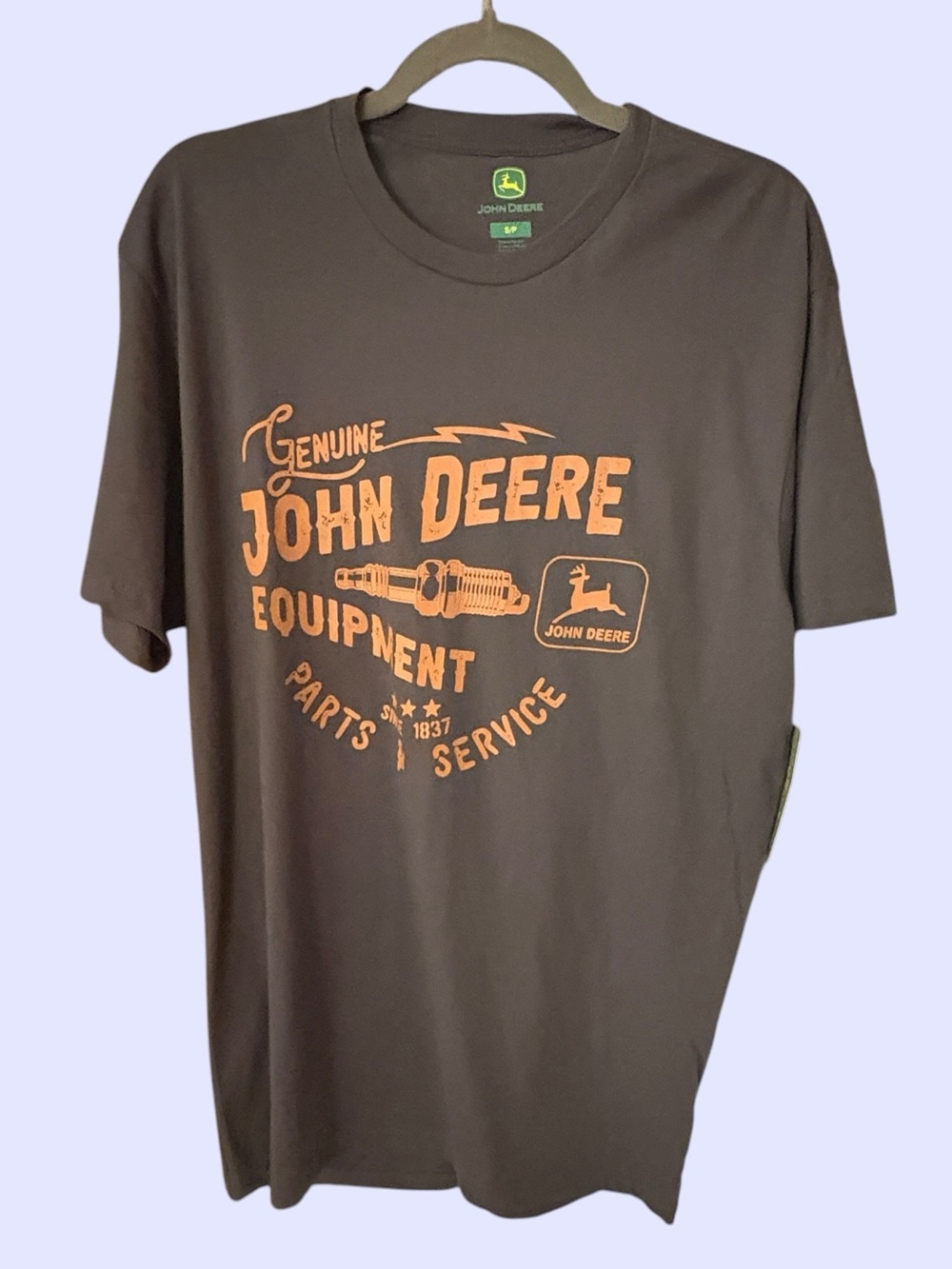 John Deere  Charcoal Short Sleeve Graphic Print Shirt Size S